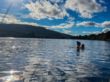 Gortin lakes under a blue sky